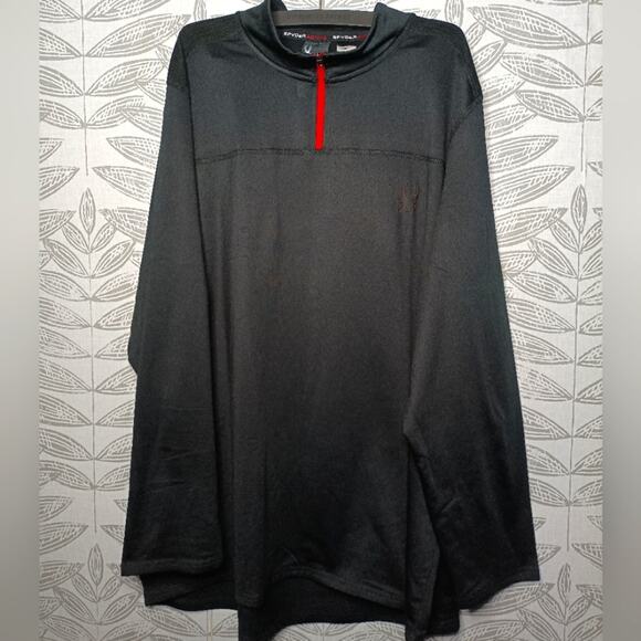 Spyder 1/4 Zip Pullover Back Spellout Fleece Lined Activewear - Picture 1 of 7
